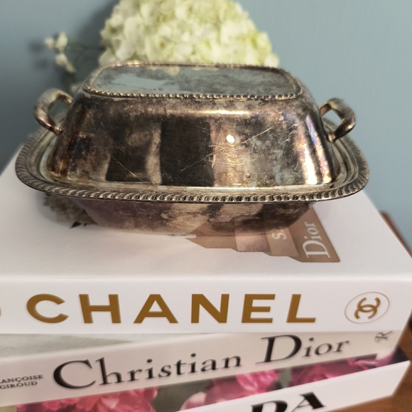 Butter dish, FIESTA ONEIDA silver, with lid and handle.  Antique, rare.  Observa - Picture 8 of 17